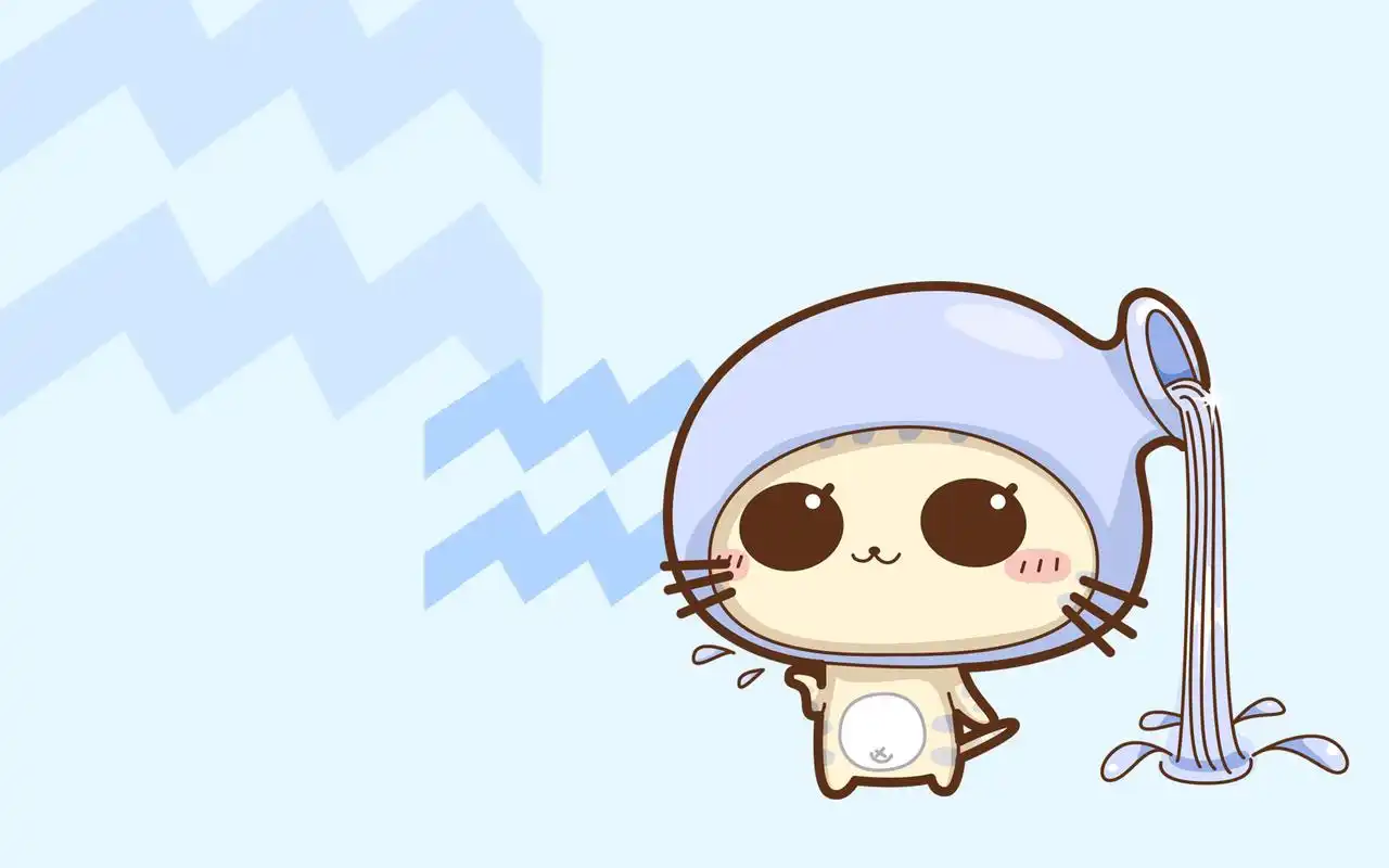 cc猫十二星座壁纸 电脑壁纸 水瓶座