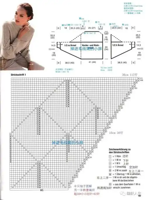 附详细教程,杂志款改版横织蝙蝠衫(有编织图解)|杂志款|编织方法|领子