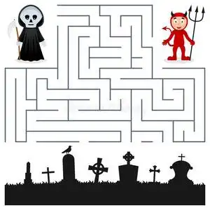 严峻的魔鬼万圣节迷宫-严峻的死神和魔鬼照片