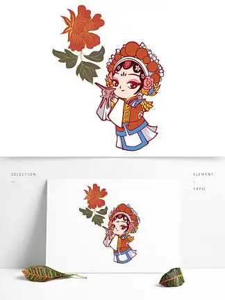 戏曲元素平面装饰图案