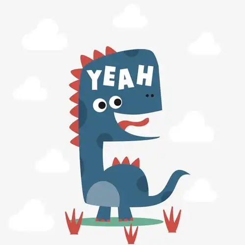 蓝色恐龙可爱卡通