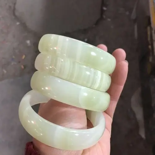 玉器玉石手镯阿富汗玉青花纹缠丝玉手镯中宽手镯金丝玉手镯玉手镯