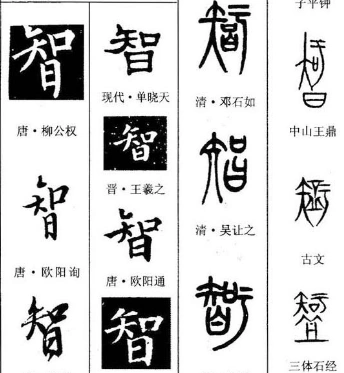 展开全部 这个字是篆书的【智】.
