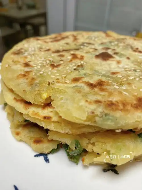 超好吃的低油玉米杂粮粉做的葱油饼来啦