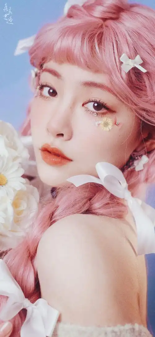 许佳琪520粉发写真