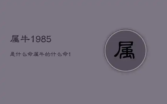 属牛1985是什么命,属牛的什么命1985