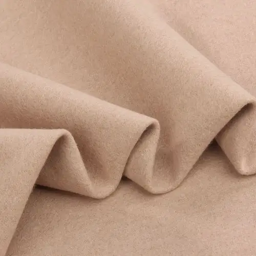 面料秋冬强推驼色厚型毛呢经典大衣布料保暖海绵垫