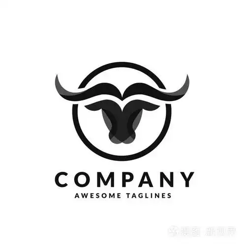 抽象简单的公牛头向量徽标概念例证, 水牛头徽标, 公牛头徽标