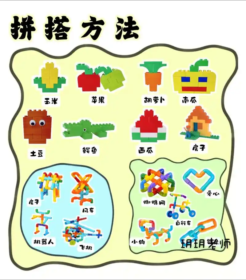 素材可打印#幼师必备  #建构区搭建技巧 # - 抖音