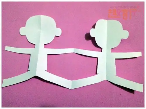 手拉手小人剪纸幼儿剪纸手工