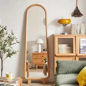 扬远实木穿衣镜全身落地镜女生家用试衣镜网红镜子卧室贴墙大镜子