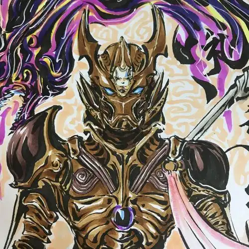 毛笔手绘更新ing百兽战队牙吠力王