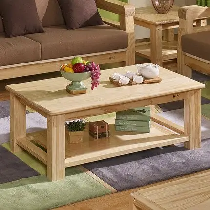 六木坊松木茶几客厅组合实用长方桌实木家具进口新西兰辐射松特价