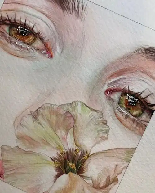 人物水彩画作品集,面部五官水彩画欣赏