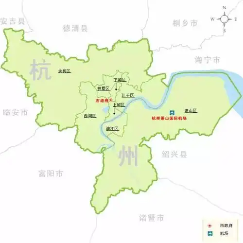杭州八大区域划分图杭州区域划分图杭州萧山限行区域图