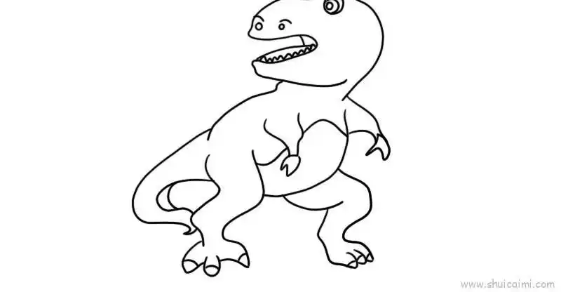 霸王龙儿童画怎么画霸王龙简笔画简单又好看