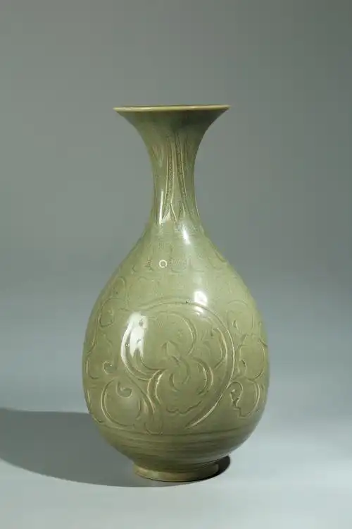 耀州窑刻花玉壶春瓶-【成交 价格 图片】