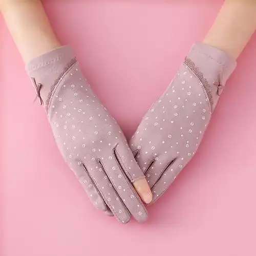 露指防晒手套女士薄款冰丝夏季紫外线半指开车防滑两指采茶遮阳参数