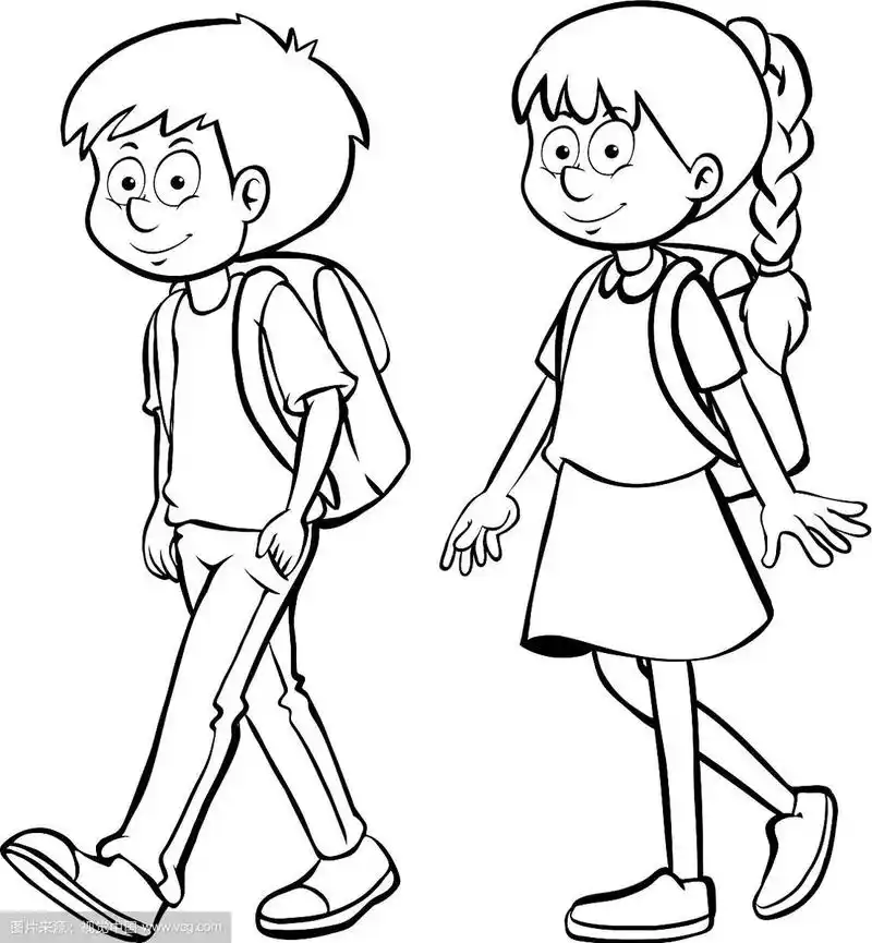 男孩和女孩的人形轮廓