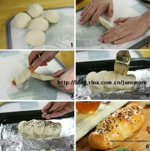 烘焙动态 面包里的家常味儿 热狗面包卷制作过程: 1,根据一般面包制作