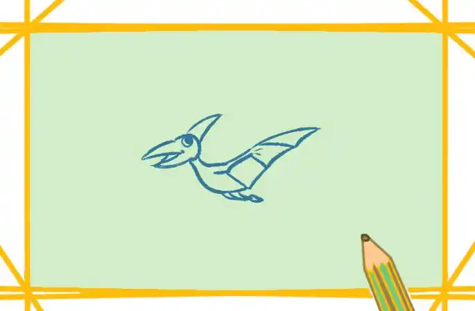 远古的翼龙上色简笔画图片教程步骤