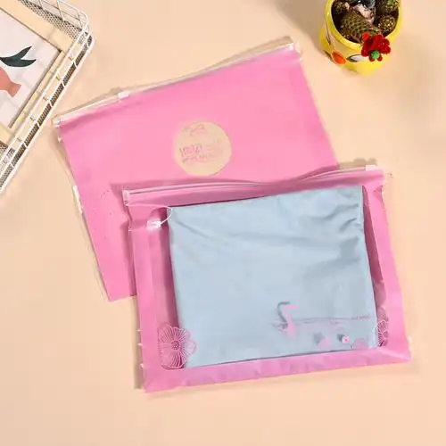 eva粉色磨砂拉链袋 口罩包装袋塑料自封袋服装拉链袋免费印logo