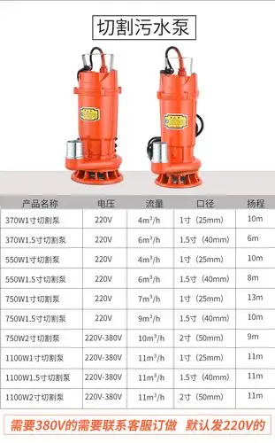 污水泵家用220v小型高扬程潜水泵化粪池排污抽水抽粪泵抽水泵金色750