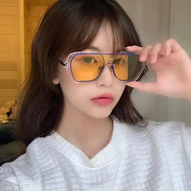 大框连体防风陈伟霆潮流合伙人同款眼镜97 最近大热的款式 戴 - 抖