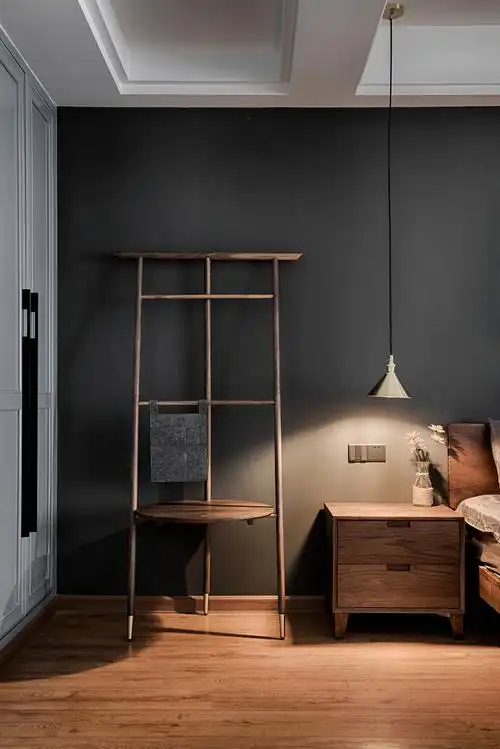 卧室木地板4装修效果图悠雅57平混搭复式卧室实景图