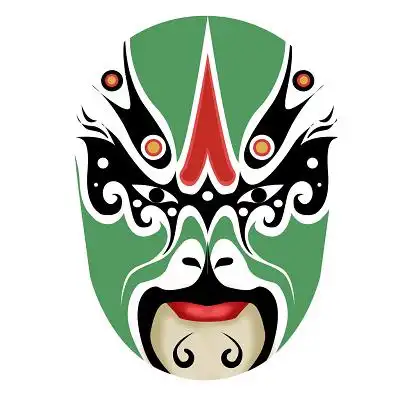 手绘卡通程咬金脸谱