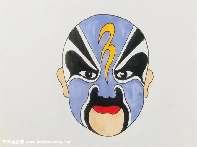 晋剧人物脸谱的简笔画画