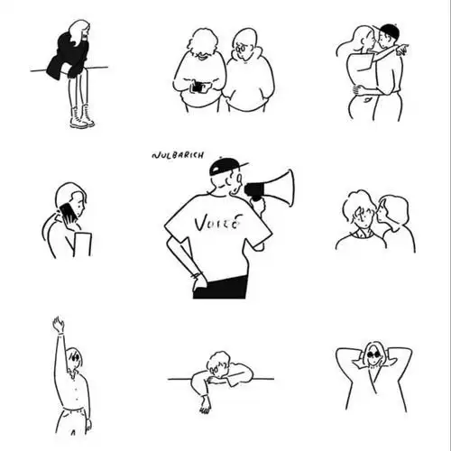 画10组身体各部位黑笔画纹身图案欣赏简笔画小人纹身超个性的简笔画小