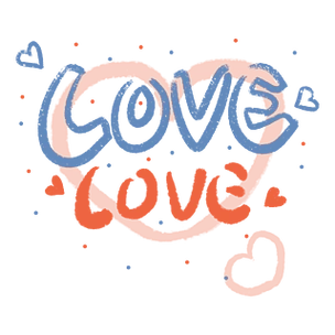 love手绘卡通可爱小目标艺术字免扣 数字 肌理效果 手写字 创意字体免