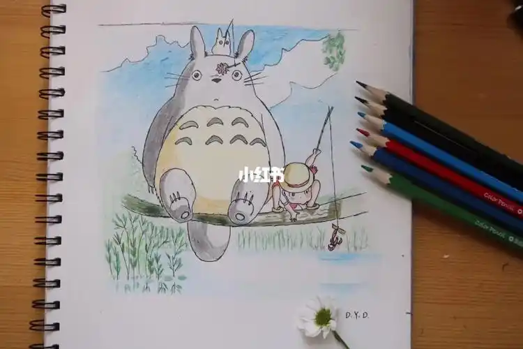 彩铅画  #治愈系  #龙猫  #可爱