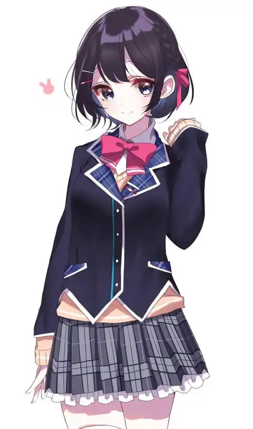 背景是简约白色画风干净的日漫女生肖像手机壁纸