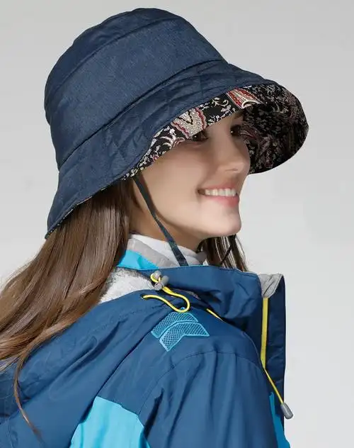 内里加棉加厚 防风保暖 女士时尚圆边帽