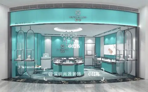 50平方商场边厅轻奢珠宝店面设计效果图