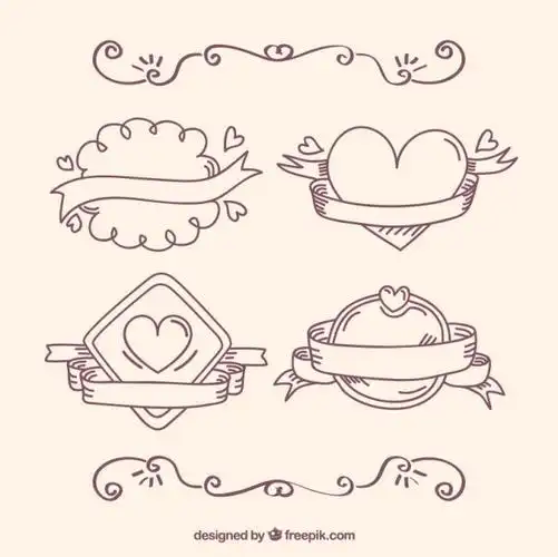 手画浪漫的徽章