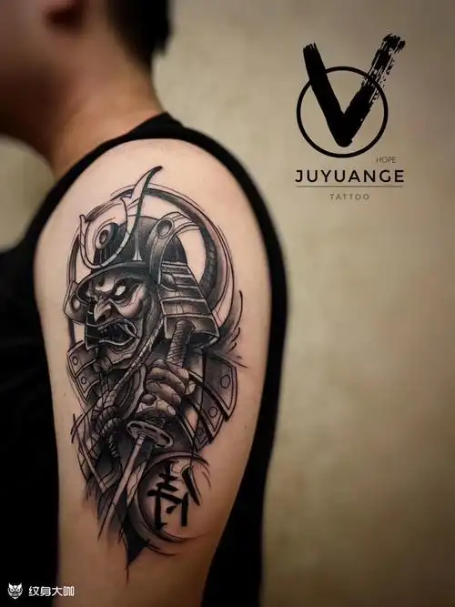鬼武士_纹身图案手稿图片_海绵的纹身作品集