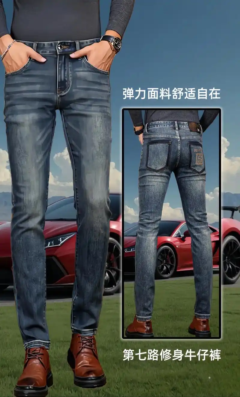 第七路弹力修身版男士牛仔裤