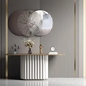 现代轻奢玄关端景台su模型