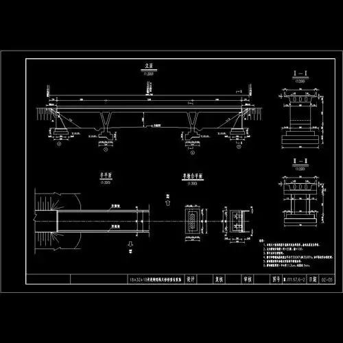 183218m现浇预应力砼连续刚构桥梁全套cad施工图纸22张dwg