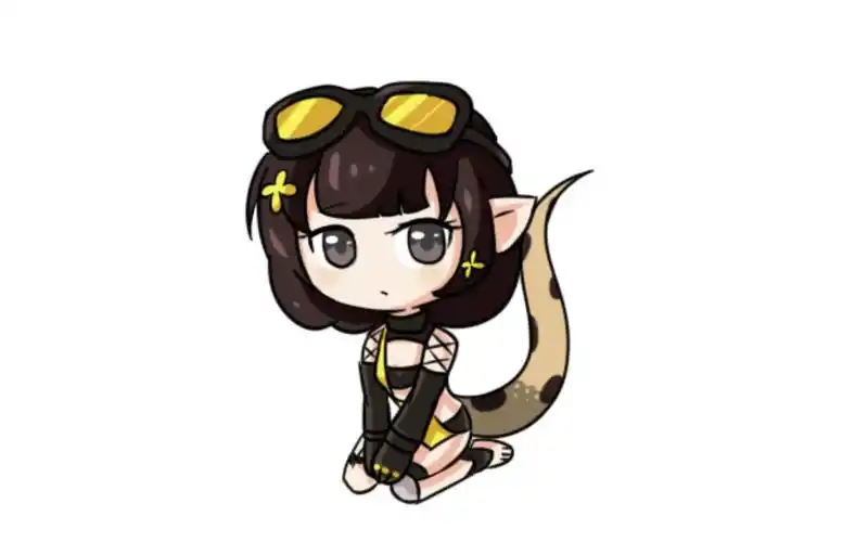 【明日方舟】小森蚺吐舌甩尾眨眼睛