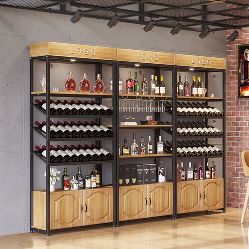红酒商超酒柜葡萄酒铁艺收纳展示柜白酒酒架置物架红酒架