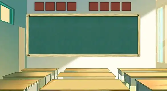 校园毕业季教室文艺动漫风背景免抠素材