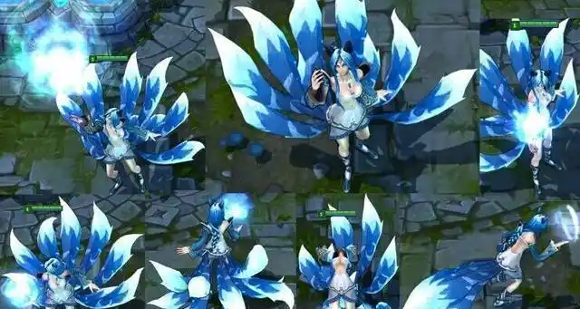 lol狐狸新皮肤?蓝色妖姬:九尾妖狐,简直美到不行!