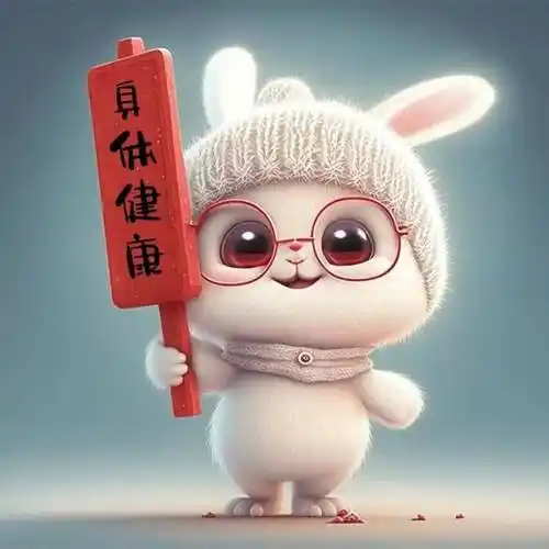 2023兔年四字成语春节祝福语 新年快乐吉祥语兔子头像图片_万事胜