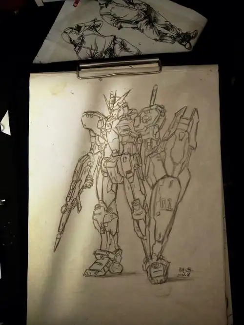 绘画临摹  #高达  开局一支笔,装备全靠画