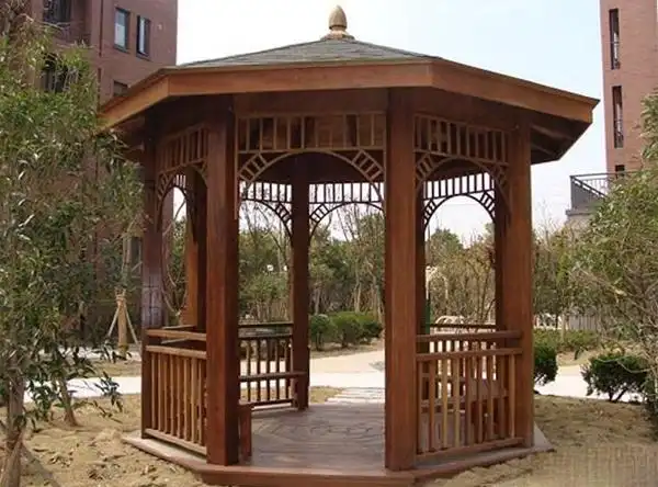 木亭_防腐木亭_景观凉亭_六角亭厂家_四川木亭价格_恒希木业