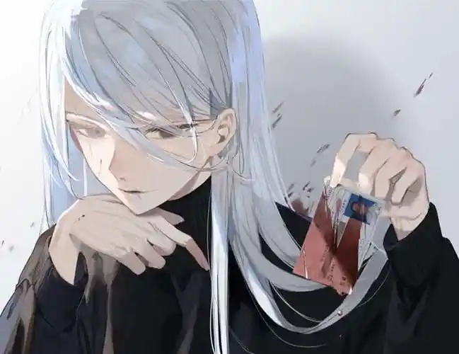 无题水视ずみ的长发帅哥pixiv插画图片